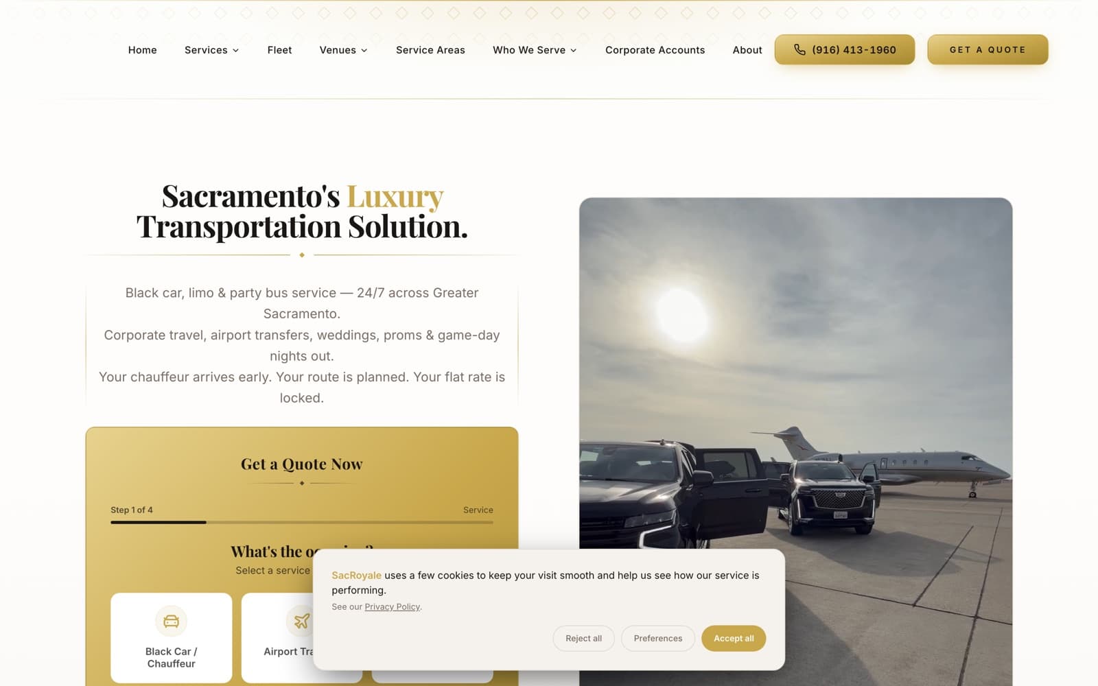 Sac Royale website, built by Datawired